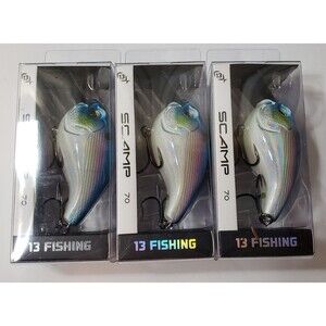 Lot of 3 13 Fishing Scamp 70 Squarebill Crankbaits 3/4 oz 2 3/4 L  Fantasy Shad